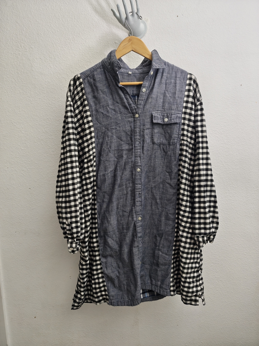 Muji XL Japan Recycled Collection Plaid T Shirt Dress